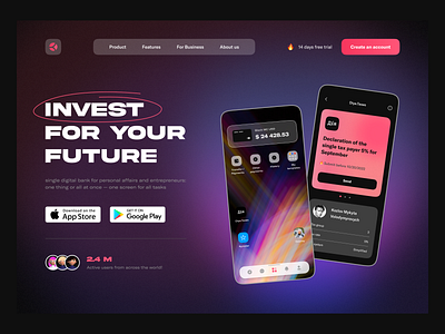 Digital Bank - Landing Page bank banking design desktop digital bank finance fintech home home page homepage landing landing page site ui ux web web page website website banking website design