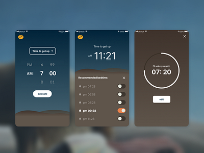 Time to wake up app. appdesign productdesign sleep sleepapp ui ux