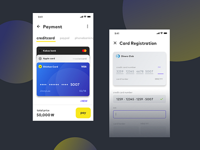 Creditcard credit card daily challange dailyui 002 input order pay payment registration tab ui