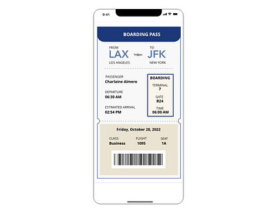 Boarding Pass | Daily UI Challenge - 024 ui web design