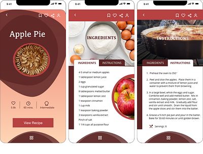 Recipe | Daily UI Challenge - 040 app design ui web design