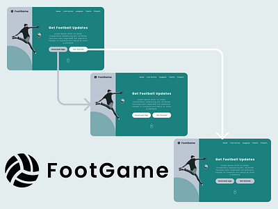 FootGame Website 3d android animation app branding design graphic design illustration ios logo mobile design motion graphics prototyping typography ui ux vector web design website wireframing