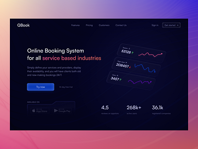 Online Booking System Landing Page Concept daily design home page landing page ui web
