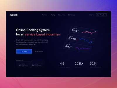 Online Booking System Landing Page Concept