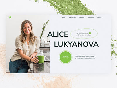 Landing page concept for Nutritionist design landing page ui web