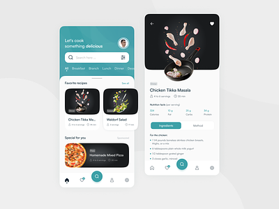 Recipes App Concept app concept daily design figma makeevaflchallenge mobile app recipes app ui