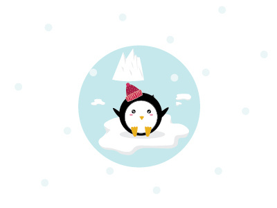 play with me! animal ice illustration penguin simple winter