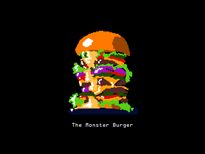 The Monster Burger 8bit illustration