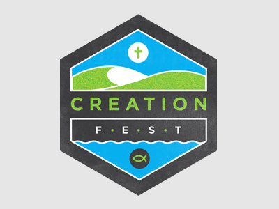 CreationFest christian church creation festival icon logo music patch symbol type vector