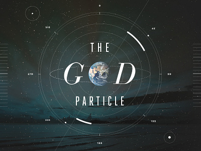 God Particle article circle editorial illustration magazine orbit science space star type