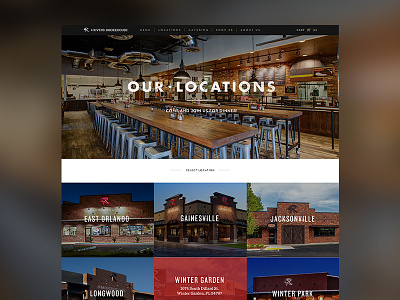 4 Rivers - Locations bbq desktop interface landing layout locations restaurant type web web design