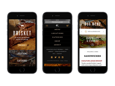 4 Rivers - Mobile bbq interface menu mobile responsive restaurant ui web