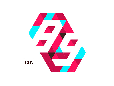 Est. 89 date geometric illustration numbers perspective triangle type typography year