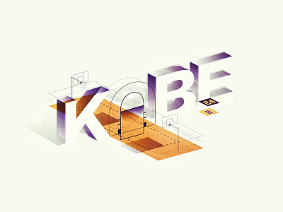 Kobe basketball bryant illo isometric kobe lettering mamba nba type typefight typography
