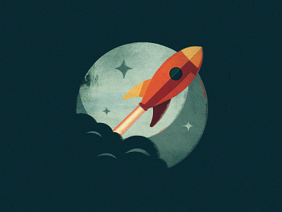 Lift Off badge illo logo nasa rocket space spaceship vector vintage