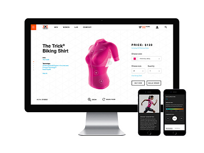 X-Bionic Redesign (Product Page) athletic clean ecommerce product responsive sport store tech