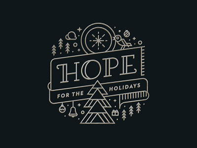 Hope for the Holidays advent christmas church holiday hope illustration line art vector