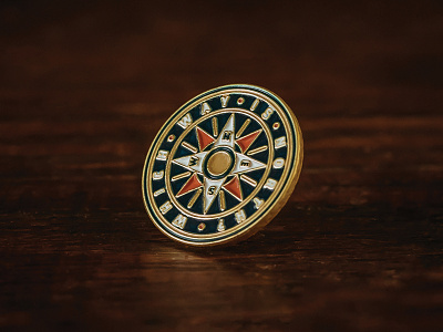 Which Way Is North? compass enamel lapel metal pin quote