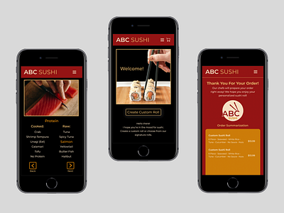 ABC Sushi Customization App app design ux