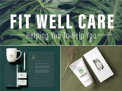 Fit Well Care brand identity branding fitwellcare graphic design illustration logo wellnesslogo