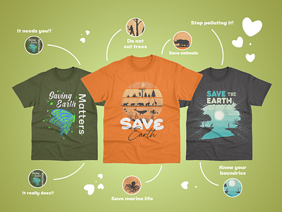 Save The Earth - Illustration for T-shirts apparel creative illustration digital art earth day graphic design illustration save earth saving earth matters t shirt designs vector vector art