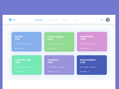 Job Page design flat interface job typography ui visual web