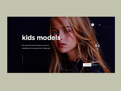 Kids models clean design gallery landing layout navigation portfolio slider typography ui web website