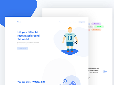 Talent Perspective Exploration concept football landing page sport talent ui web