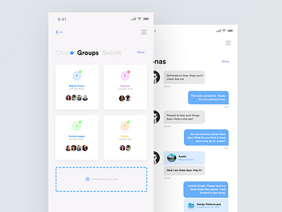 Chat App chat ui concept design flat ui messenger ui prototype ui visual