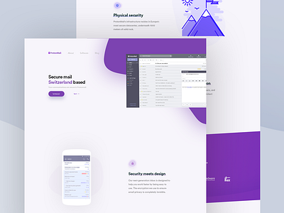 Protonmail blockchain crypto design encrypted inbox landing ui visual website