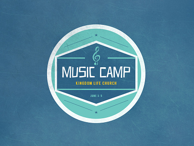 Music Camp badge camp church logo music