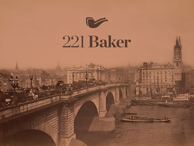 221 Baker identity illustration logo pipe typography