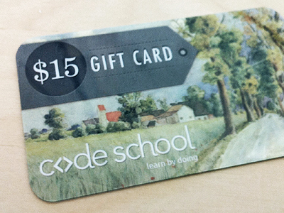 $15 art card code school gift card