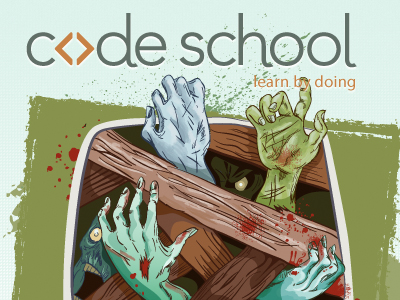 ZOMBIE School!! art banner code school illustration sign up texture web zombies