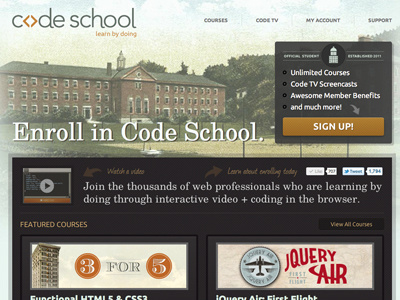 Code School Redux art code school education texture ui web