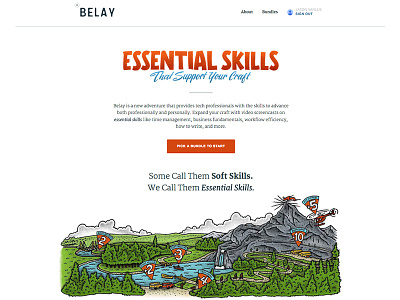 Belay Up! adventure climbing education landing page launch learning product site skills