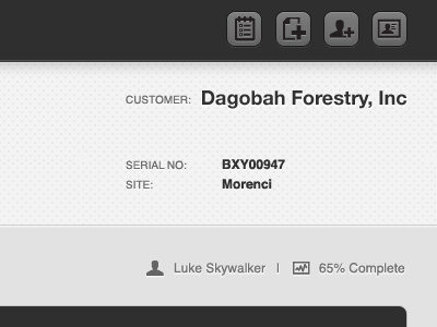 Dagobah header navigation table ui web