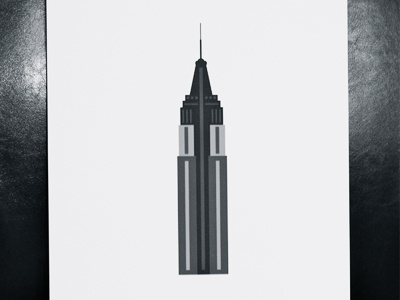 Empire Print black white empire state illustration print