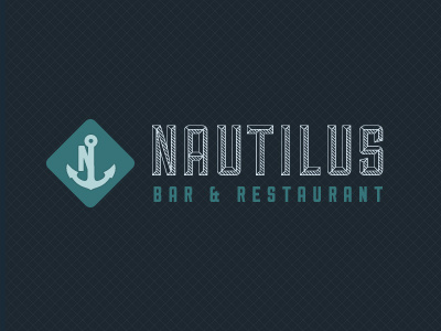 Nautilus anchor jules verne logo sea typography