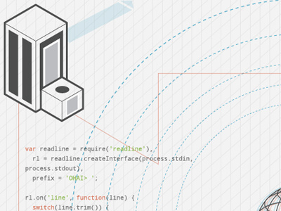 Node branding code illustration javascript nodejs schematic theme tron