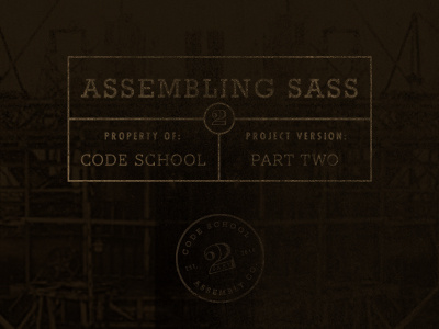 Sass Dos badge brand code codeschool logo rust sass steel