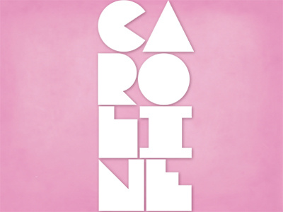 Caroline modern pink typography
