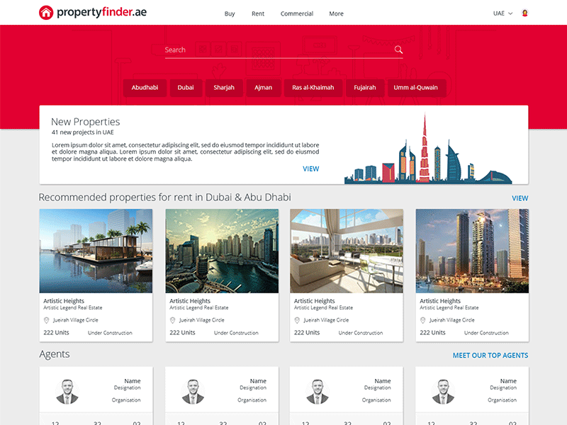 Property Finder Redesign material ui property search realestate