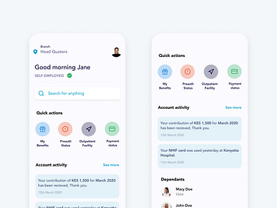 National Hospital Insurance Fund(NHIF) app design iudesign minimal ui