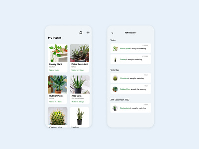 Plant watering app concept app design flat iudesign minimal ui