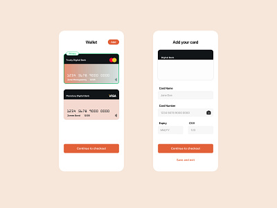 Credit Card Checkout app design iudesign mobile design mobile ui ui