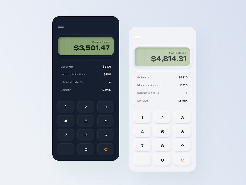 Calculator UI designs, themes, templates and downloadable graphic ...