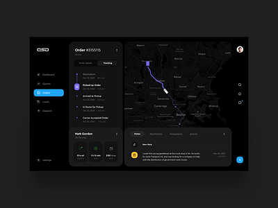 OSD Logistic Web App concept dark dark app dark ui layout logistics app logistics company orders screen ui user experience user interface ux web web layout
