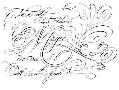 Draft for "Those who don't believe in Magic will never find it." calligraphy design digital arts digital calligraphy digital lettering hand lettering hand written handlettering handwritten lettering procreaate procreate calligraphy procreate lettering script