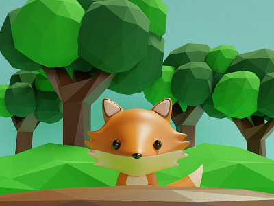 Fox 3d animal app branding character design graphic design illustration logo nature